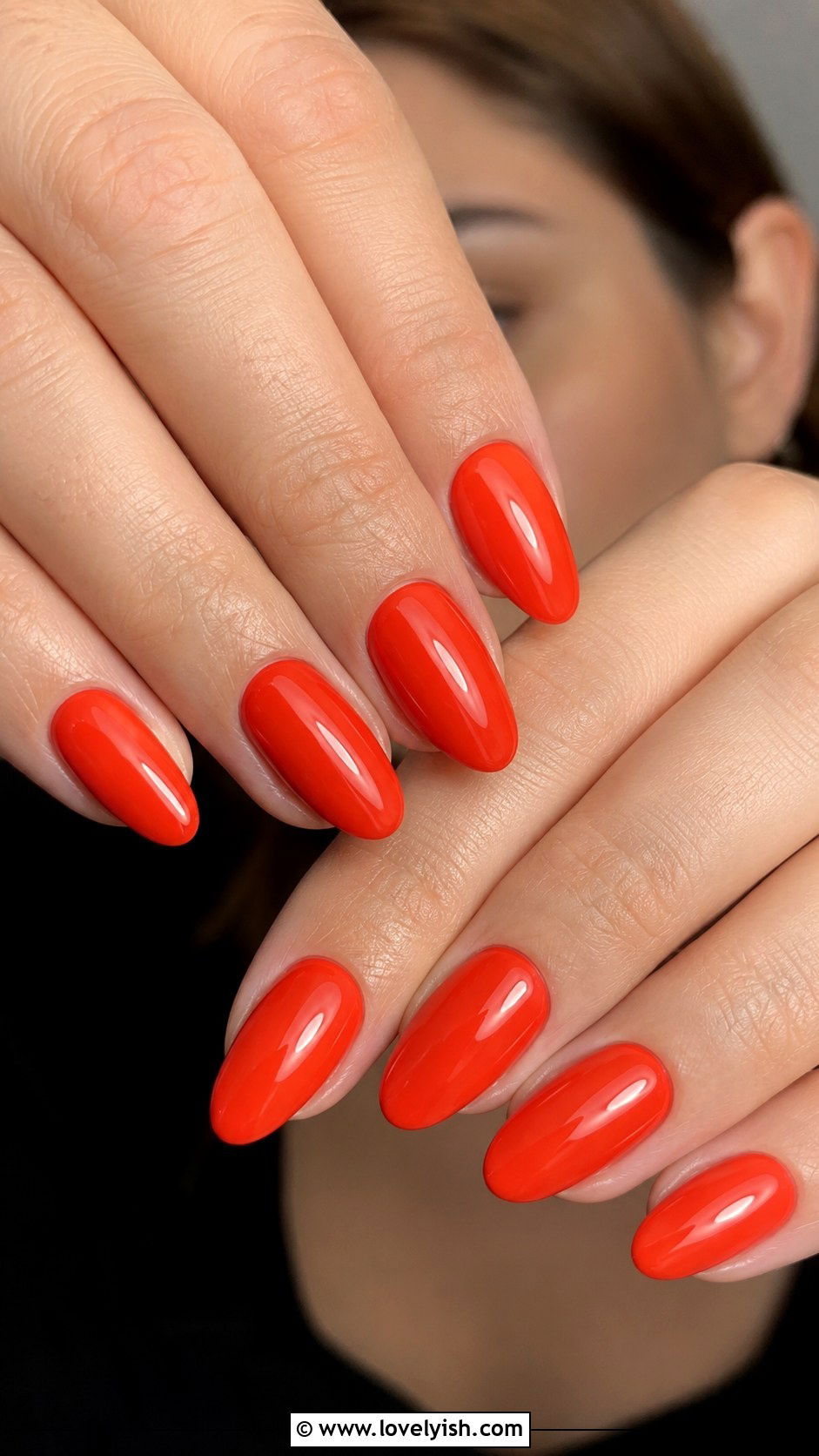 Tomato Red Glossy Nails - 40 nail design summer - 40 nail design summer