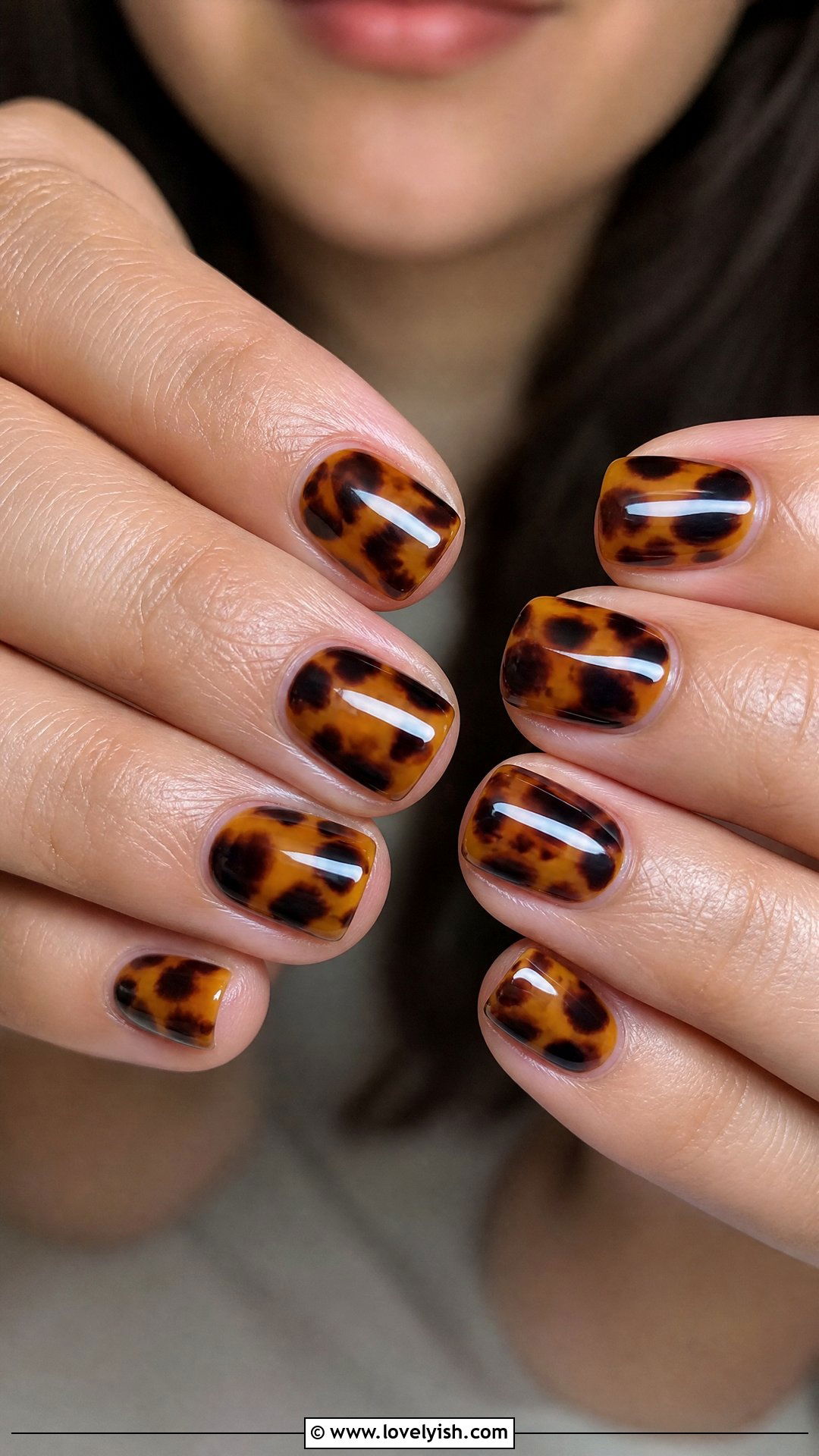 Tortoise Shell Short Square Nails - 50 short square nails - 50 short square nails