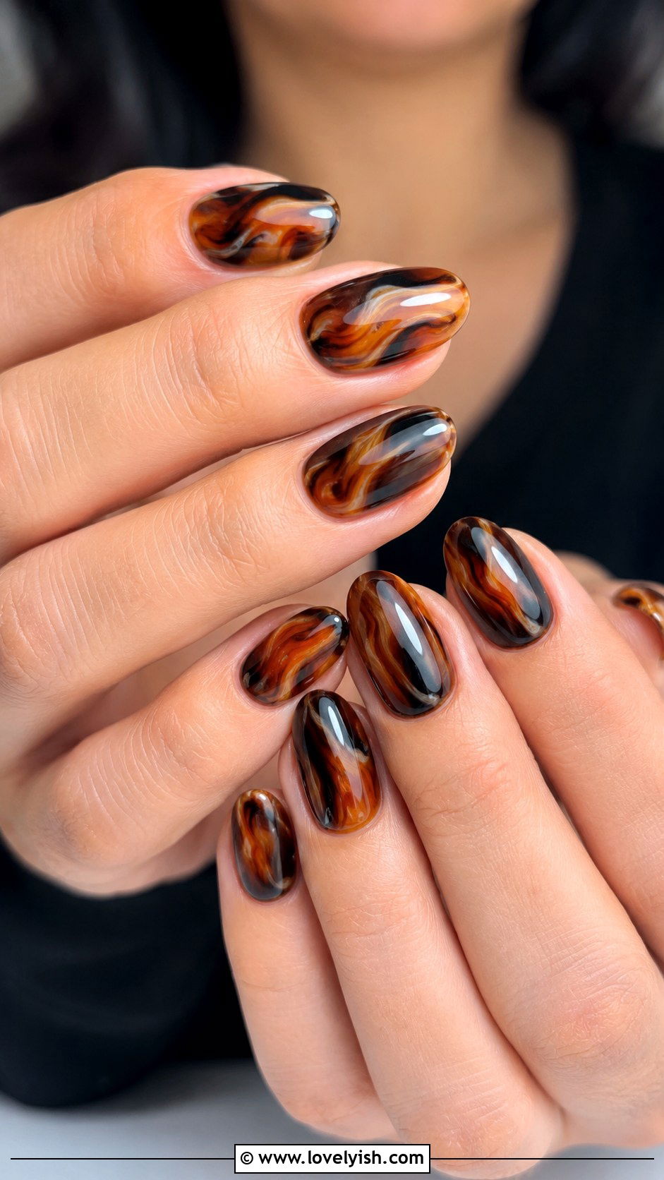 Tortoise and Nude Mix and Match Nails - 50 tortoise nail design ideas - 50 tortoise nail design ideas