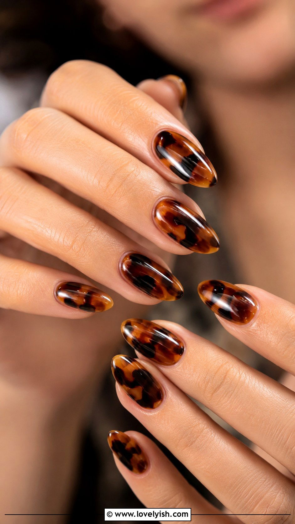 Tortoiseshell Almond Nails - 50 pretty nails - 50 pretty nails