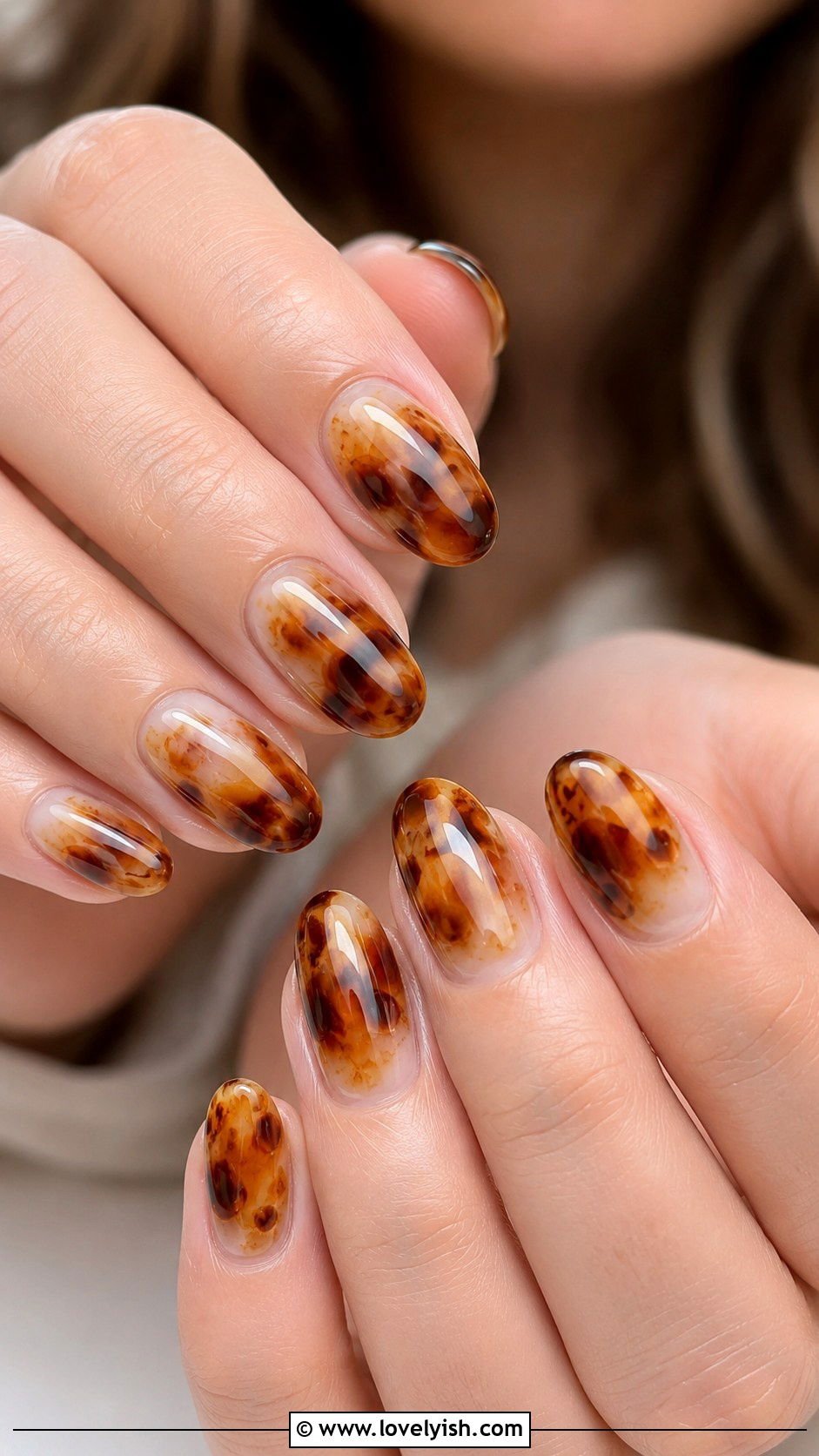 Tortoiseshell Amber Nails - 37 nails art ideas - 37 nails art ideas