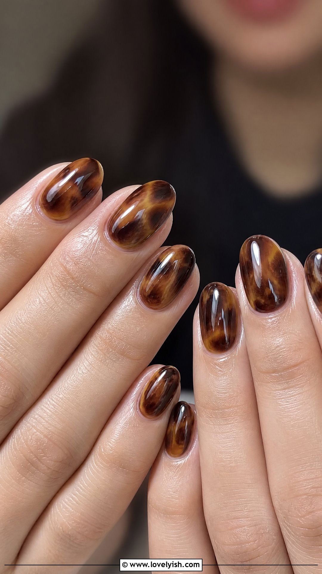 Tortoiseshell Brown Nails - 44 nails design - 44 nails design