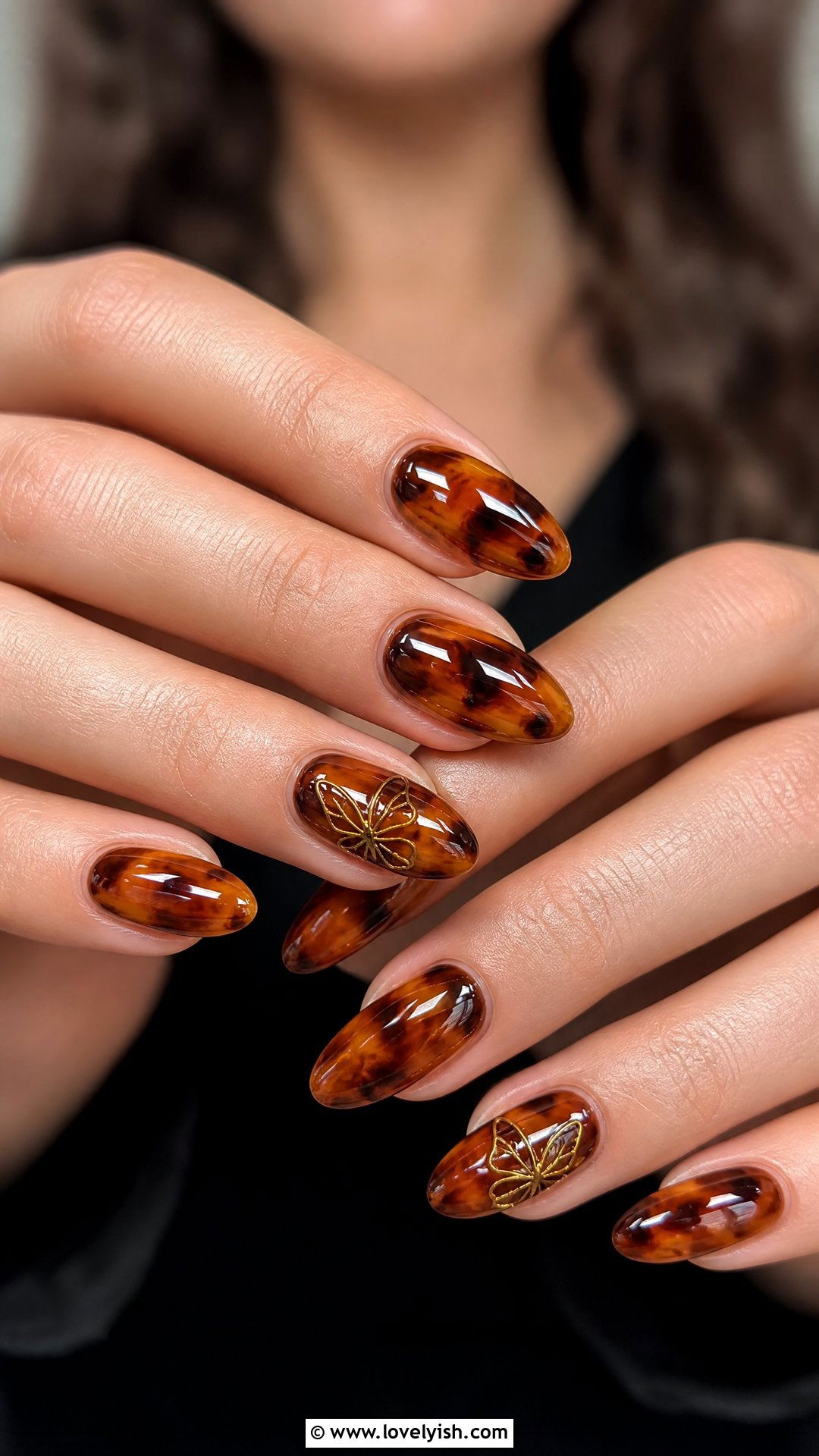 Tortoiseshell Butterfly Nails - 50 butterfly nails - 50 butterfly nails
