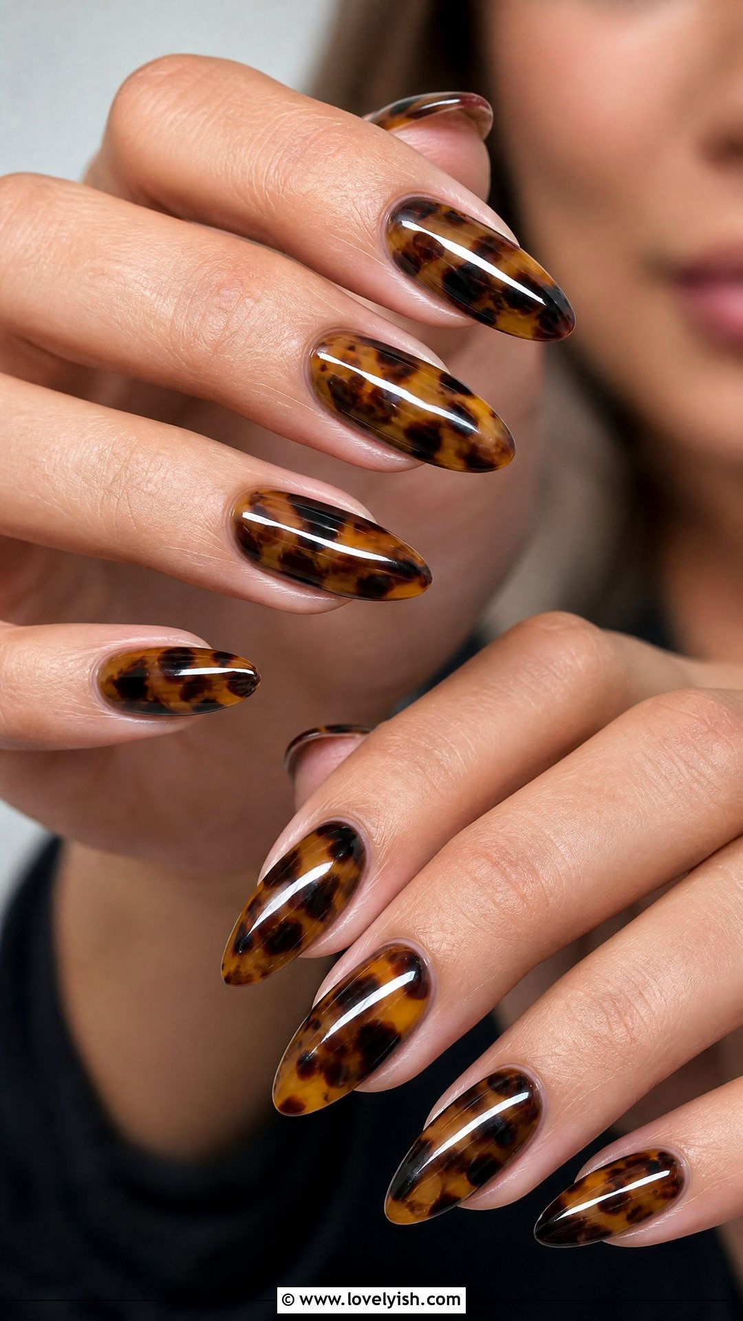 Tortoiseshell Dip Powder Nails - 50 dip powder nails - 50 dip powder nails