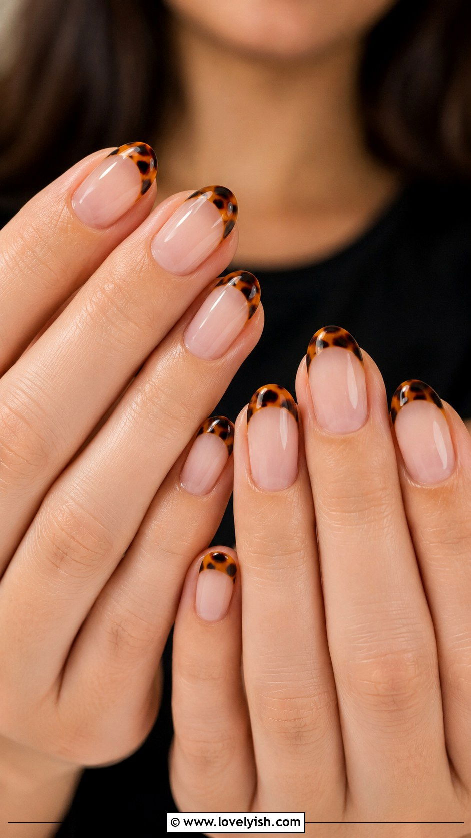 Tortoiseshell French Tip Nails - 50 tortoise nail design ideas - 50 tortoise nail design ideas