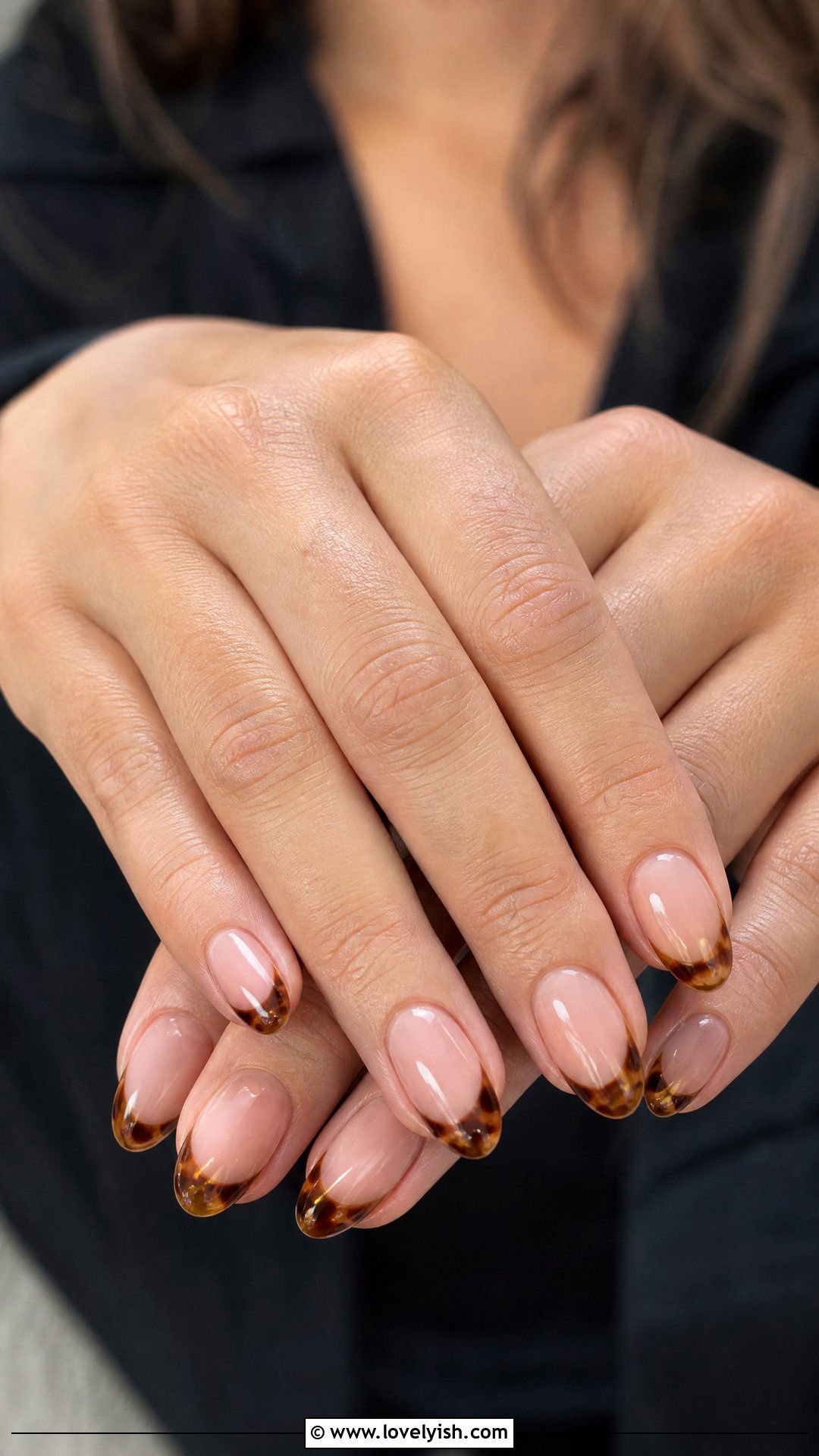 Tortoiseshell French Tip - 50 cute french tip nail designs - 50 cute french tip nail designs