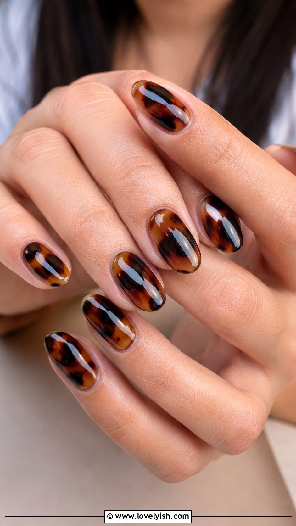 Tortoiseshell Oval Nails - 50 oval nails - 50 oval nails