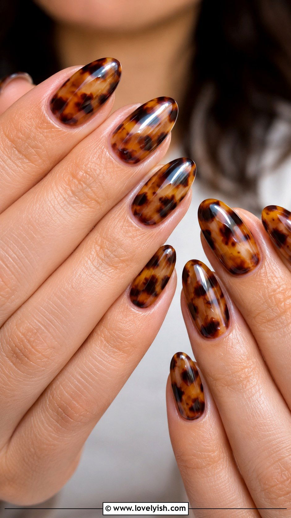 Tortoiseshell Print Nails - 34 nail design art ideas - 34 nail design art ideas