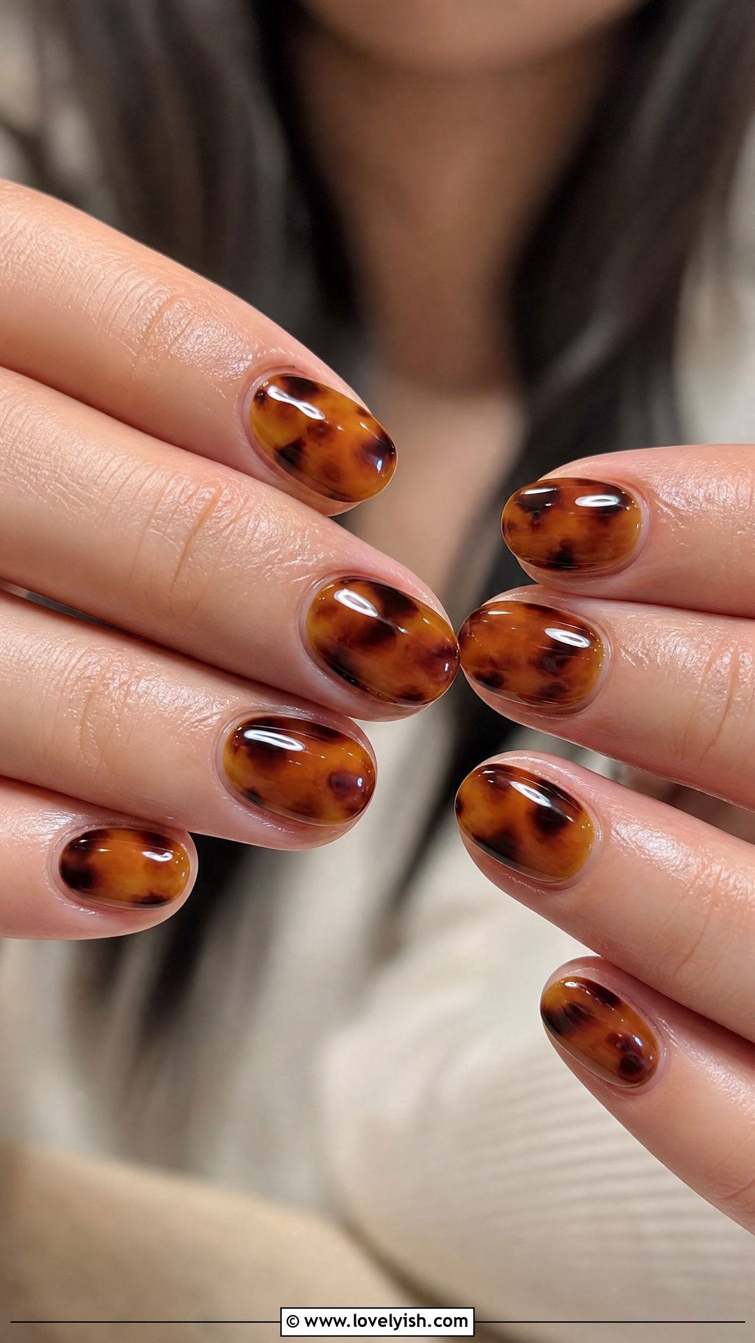Tortoiseshell Short Oval Nails - 50 short oval nails - 50 short oval nails