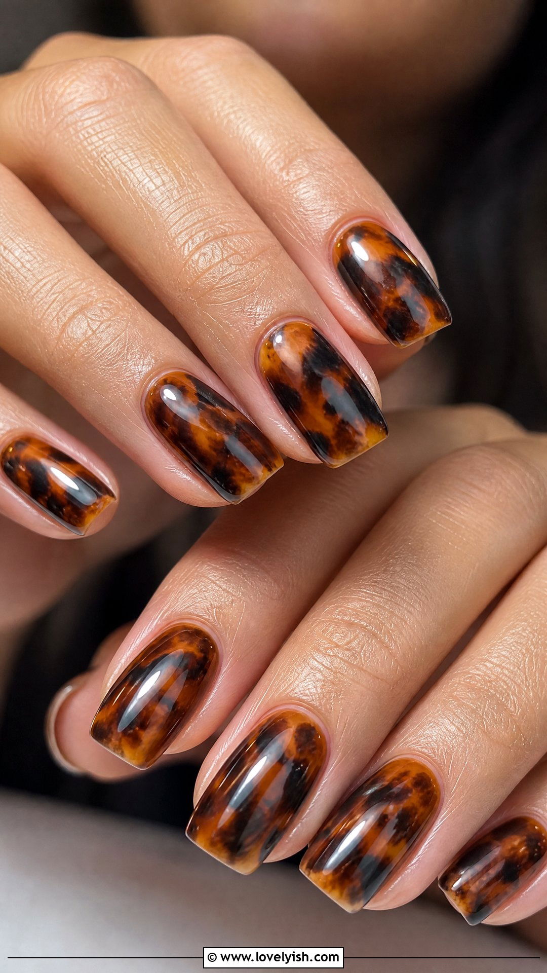 Tortoiseshell Squoval Nails - 50 squoval nails - 50 squoval nails