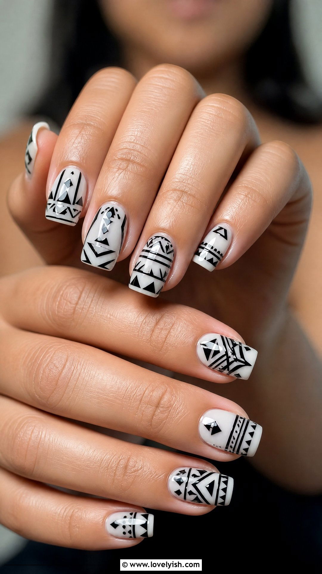 Tribal Black Nails - 50 edgy nails - 50 edgy nails