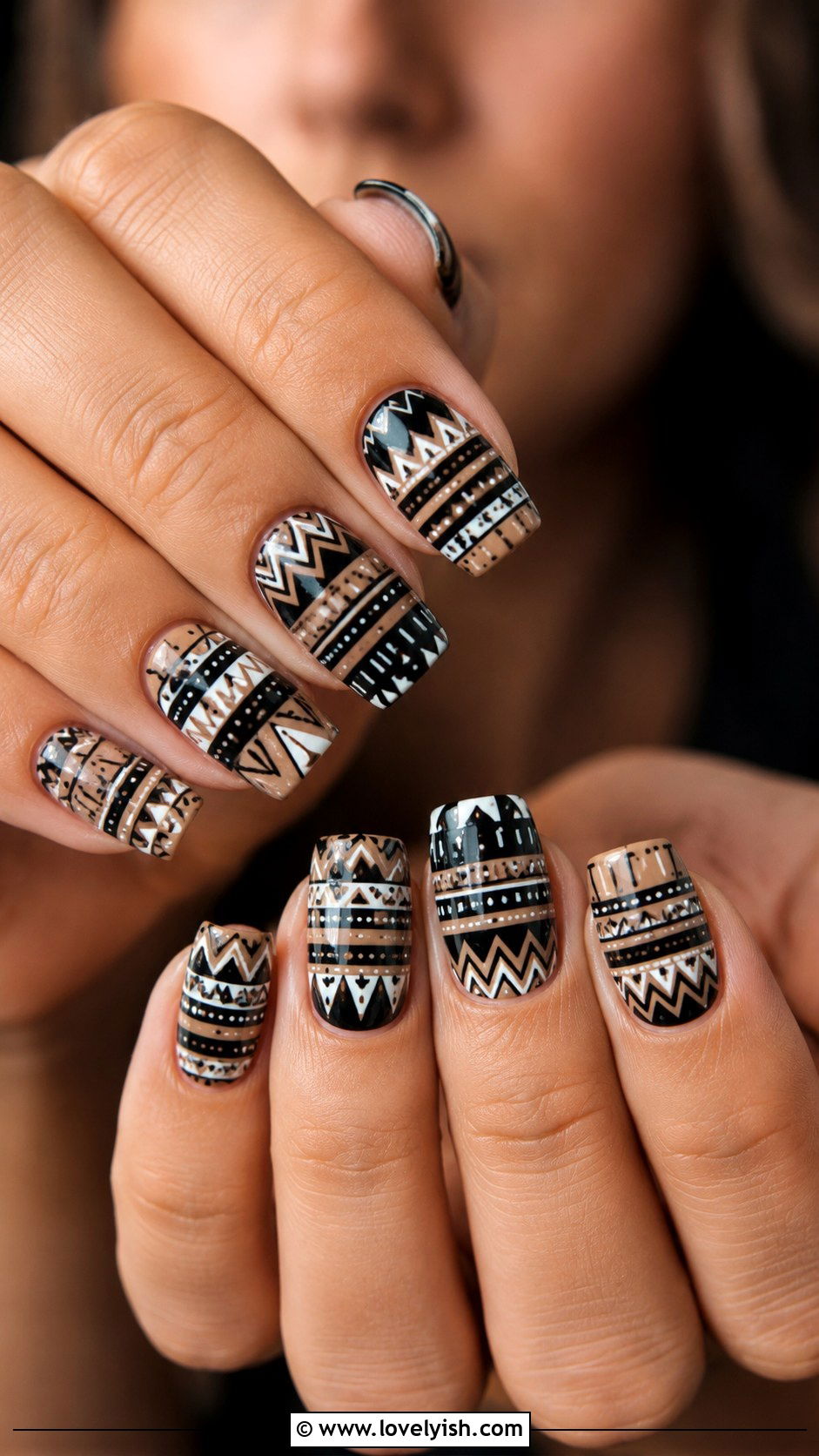 Tribal Geometric Nails - 50 geometric nails - 50 geometric nails