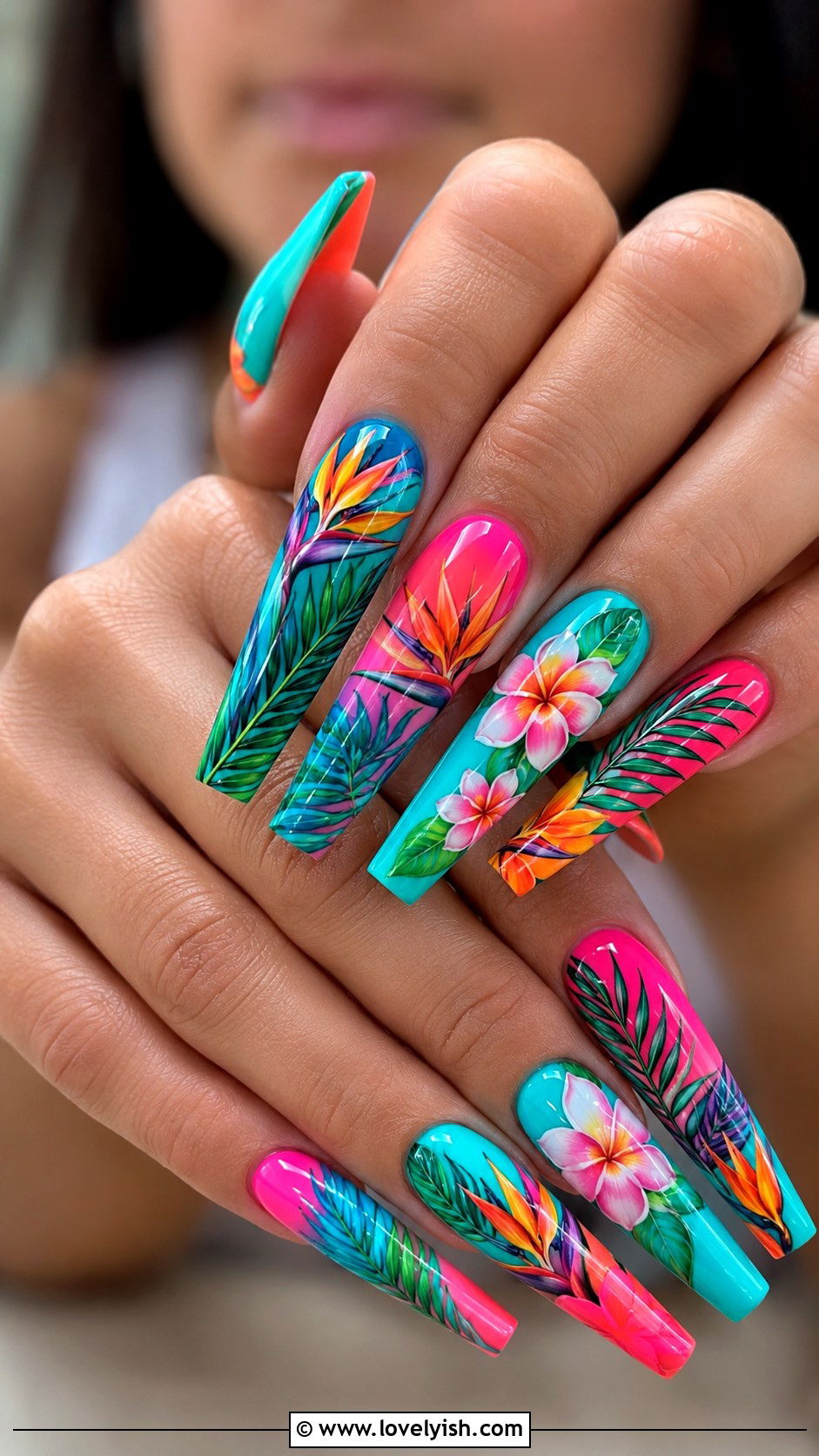 Tropical Floral Nails - 25 floral nail designs - 25 floral nail designs