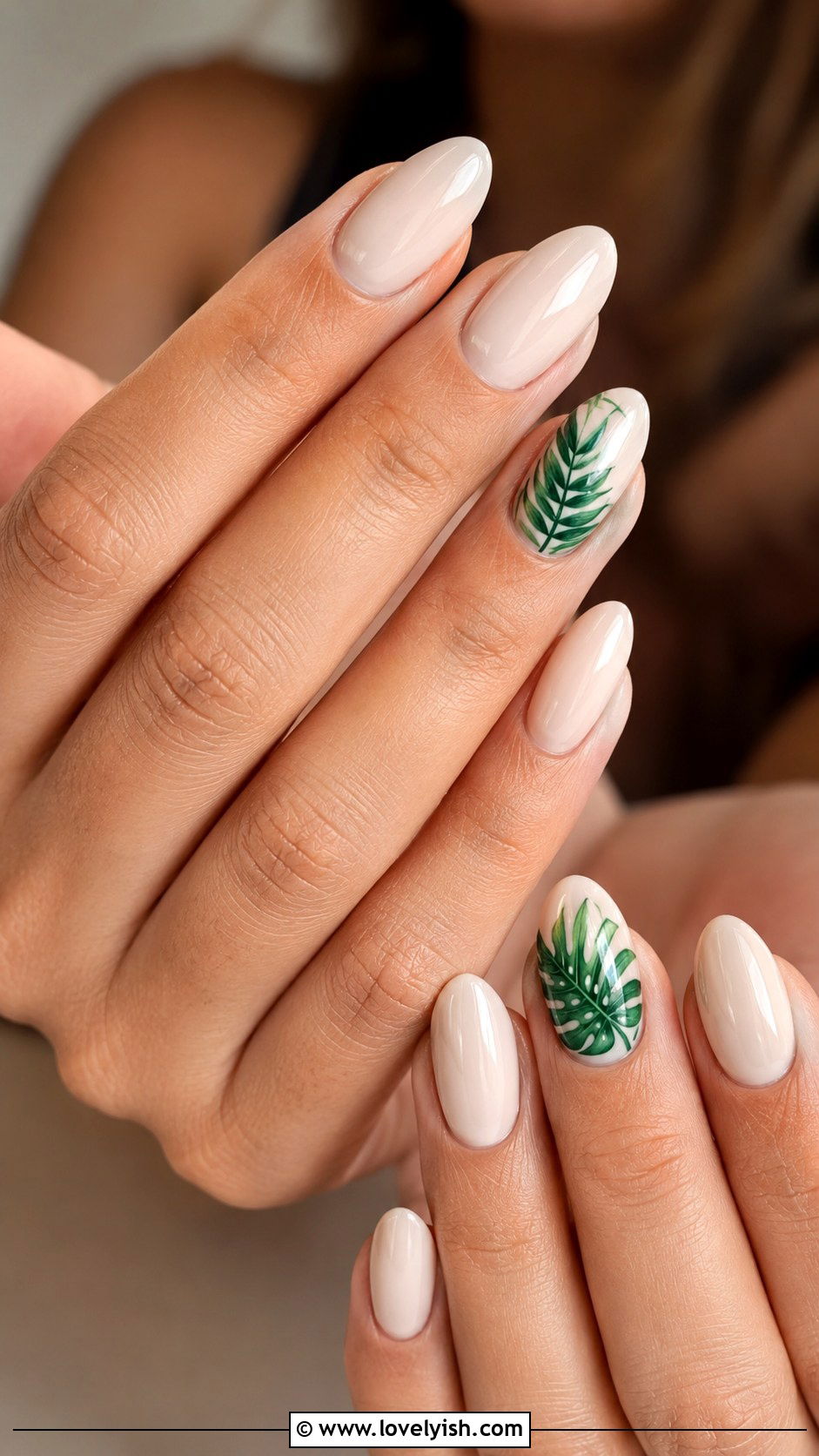 Tropical Leaf Green Nails - 50 beach nails - 50 beach nails