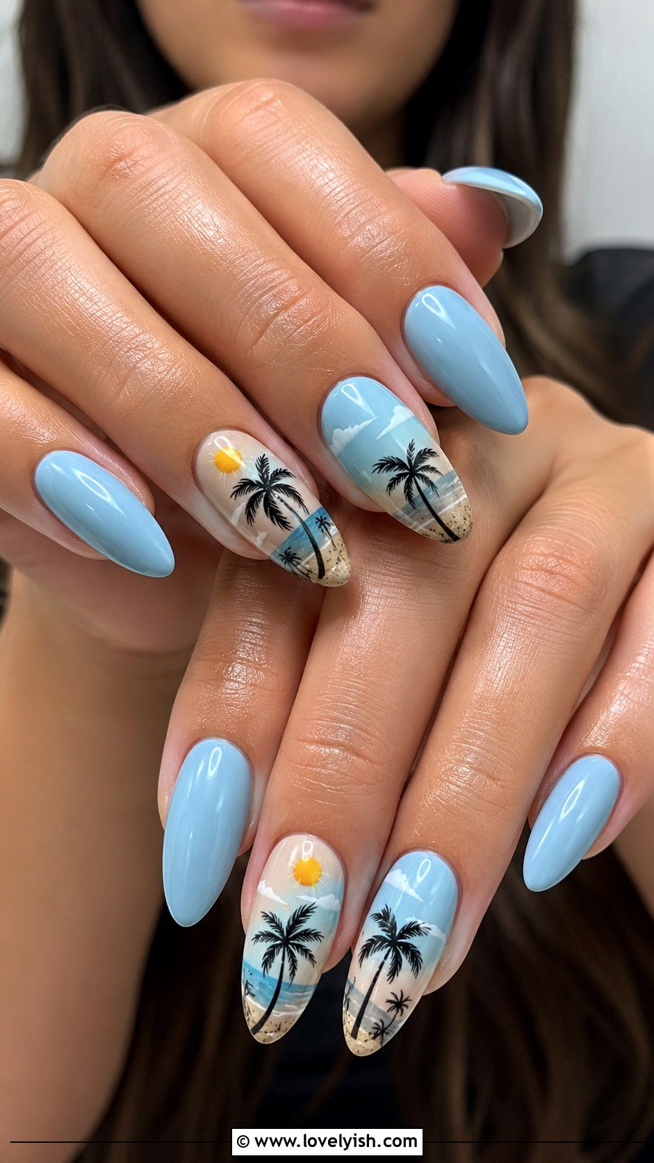 Tropical Palm Tree Nails - 34 nail design for summer - 34 nail design for summer