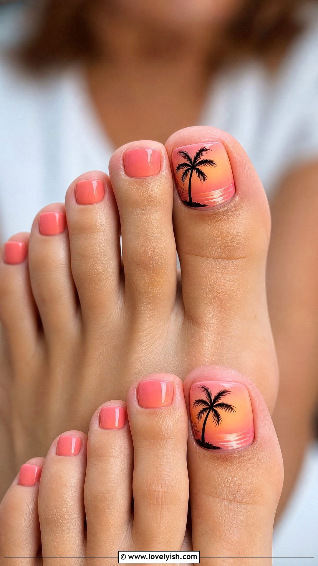 Tropical Palm Tree Pedicure - 50 summer pedicure - 50 summer pedicure