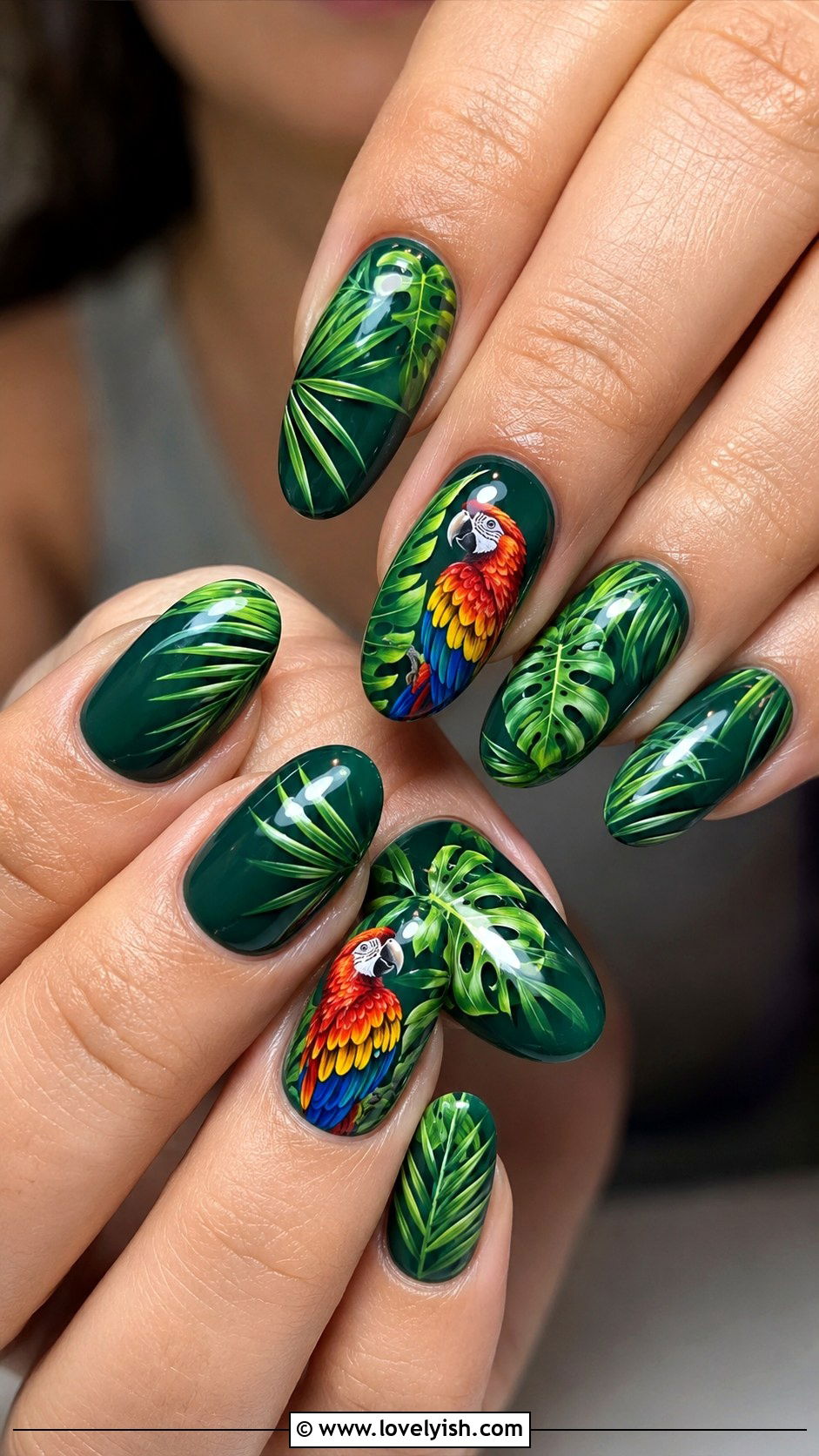 Tropical Parrot and Jungle Nails - 50 vacation nails - 50 vacation nails