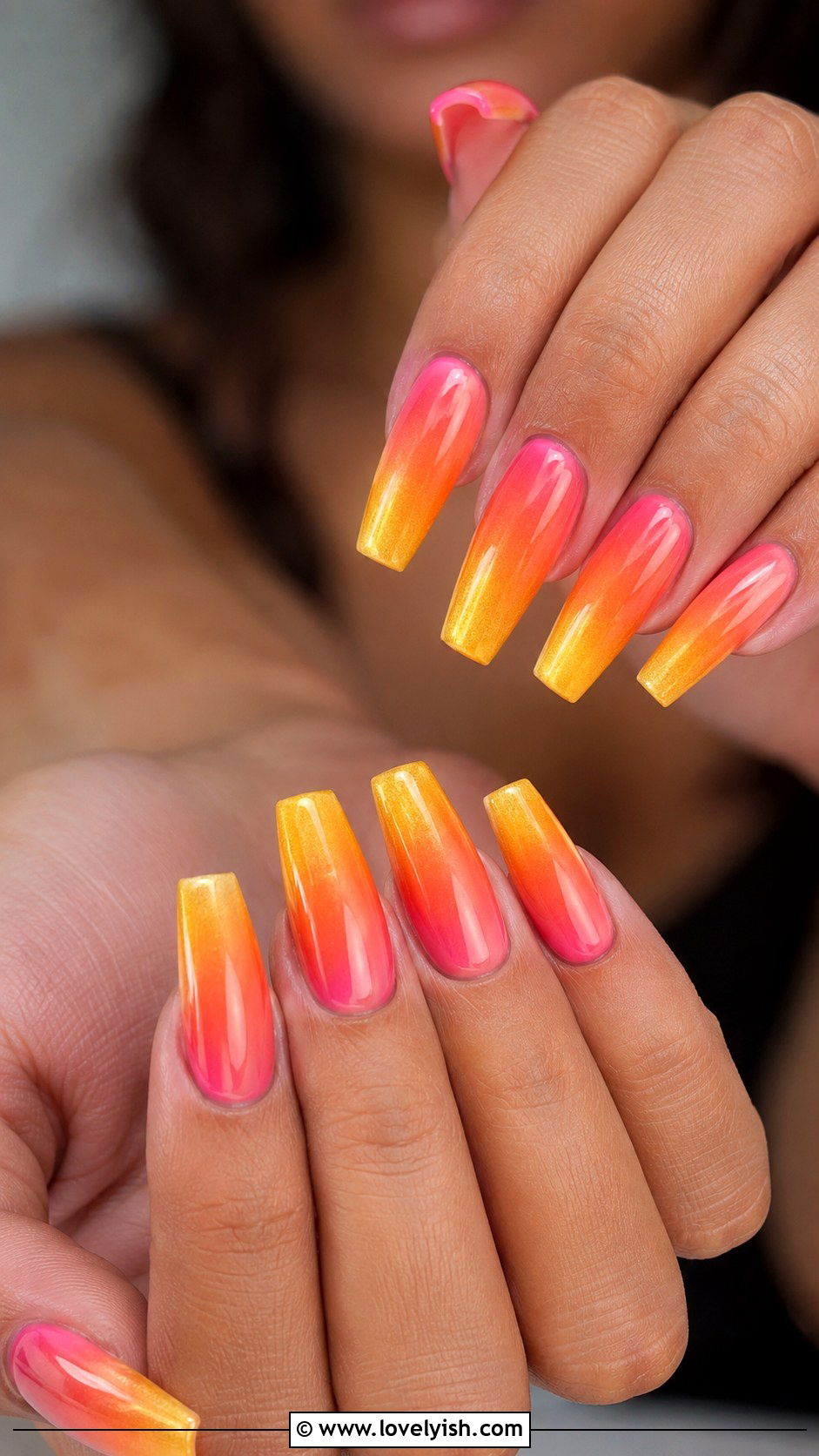 Tropical Sunset Gradient Nails - 38 beach nail designs - 38 beach nail designs