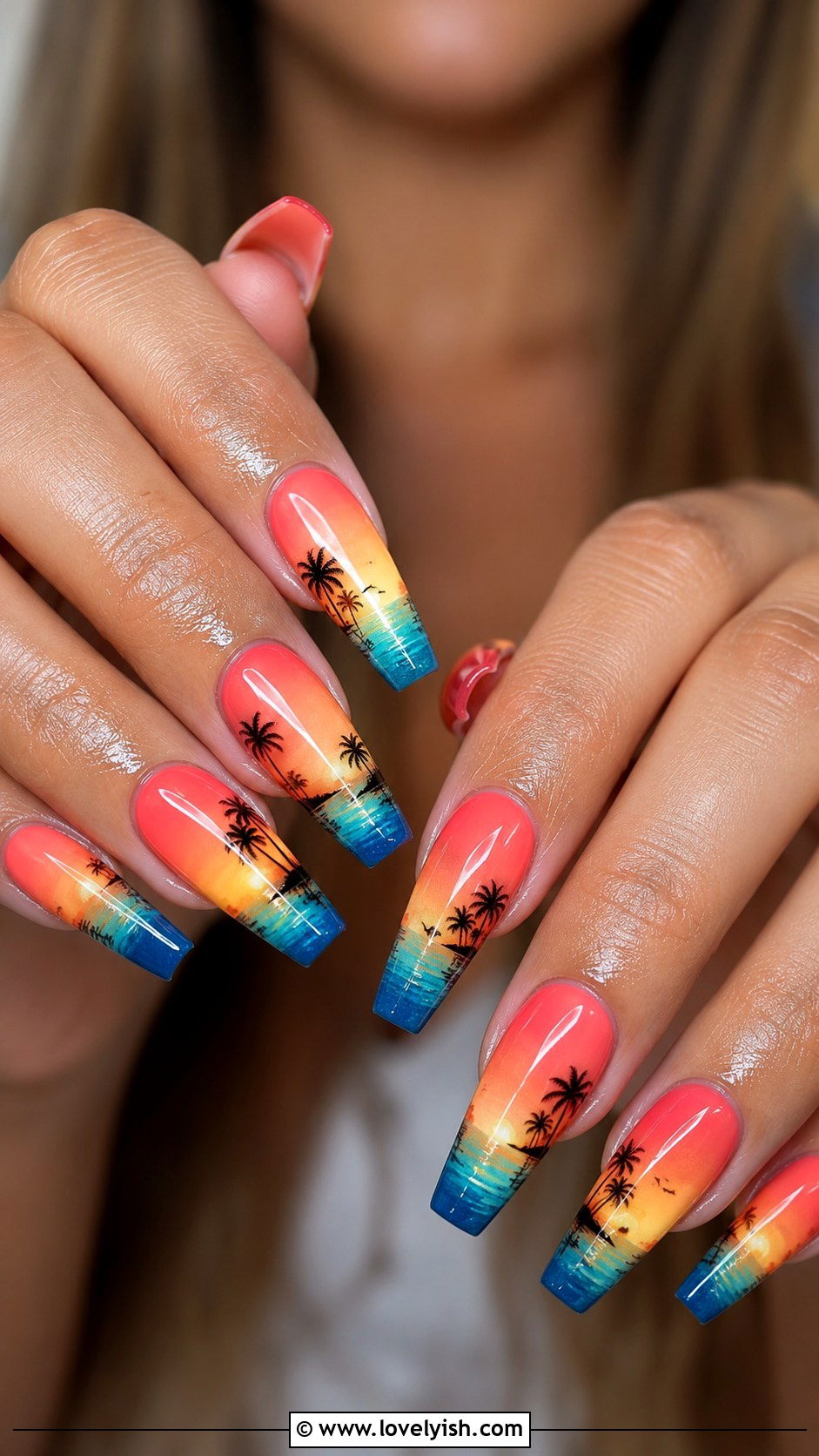 Tropical Sunset Ocean Nails - 50 ocean nails - 50 ocean nails