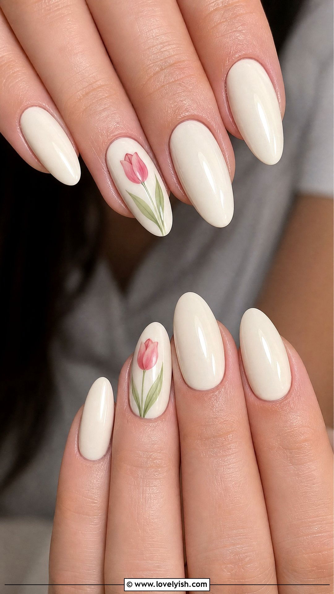 Tulip Accent Nails - 50 classy spring nail designs - 50 classy spring nail designs