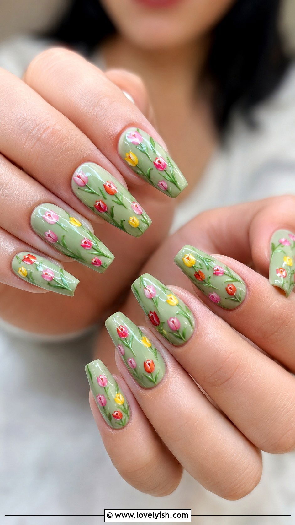 Tulip Field Nails - 50 april nail designs - 50 april nail designs