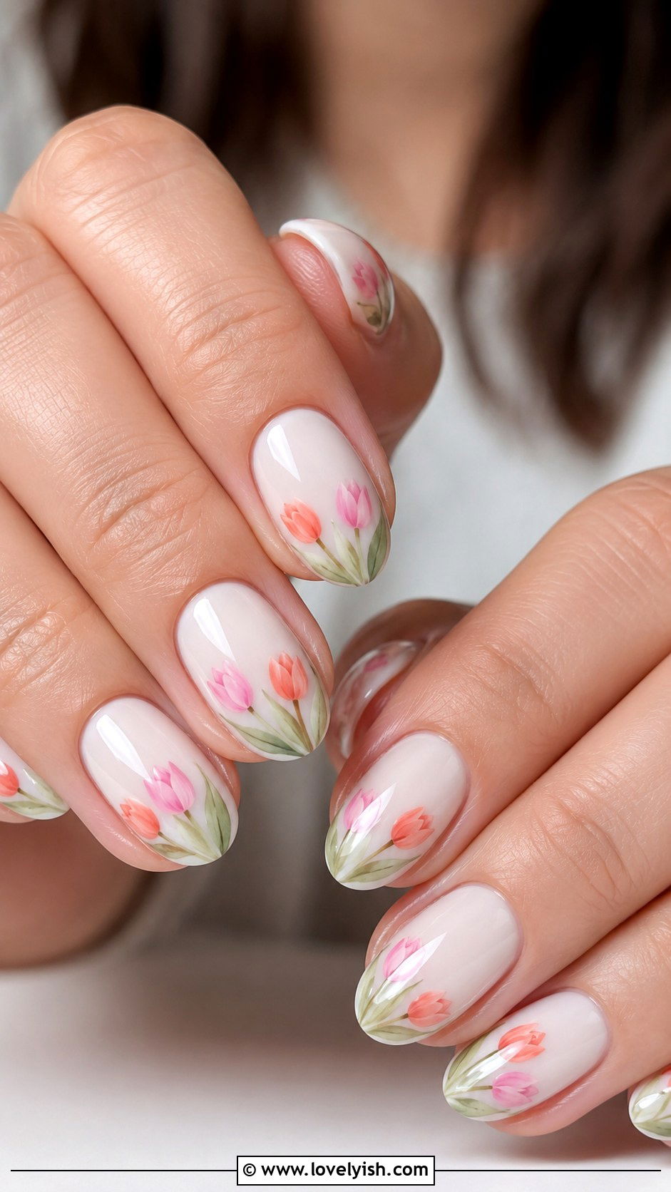 Tulip Nail Art for Easter - 38 easter nail art ideas - 38 easter nail art ideas