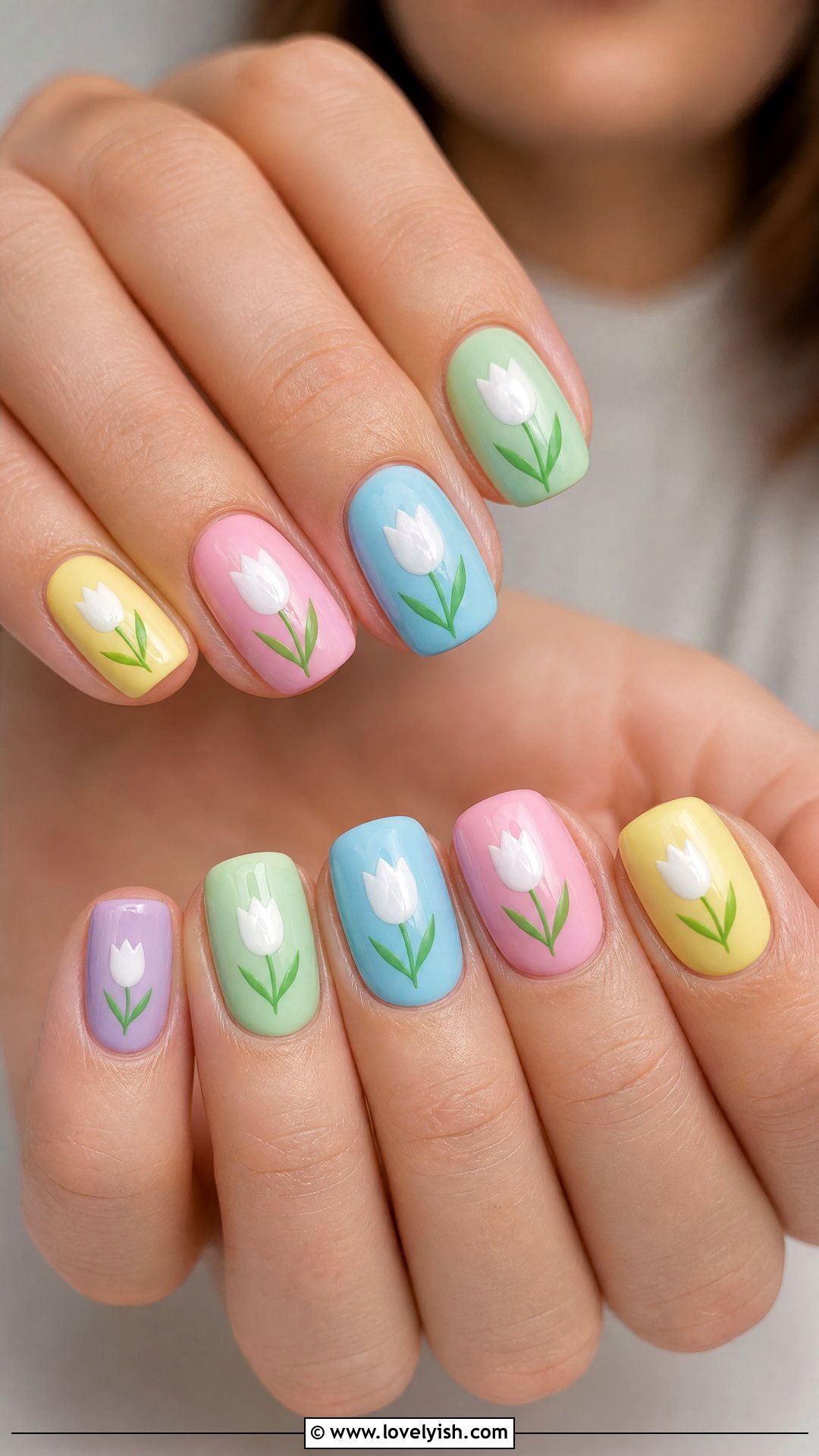 Tulip Pastel Nails - 50 flower nails - 50 flower nails