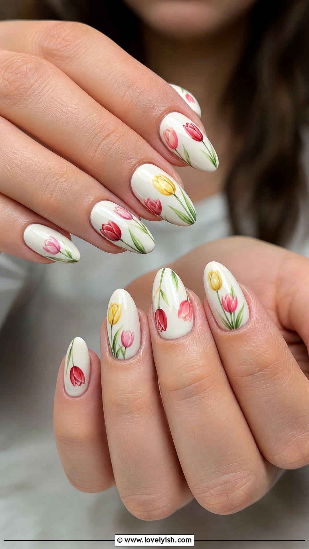 Tulip Print Spring Nails - 38 may nail ideas - 38 may nail ideas