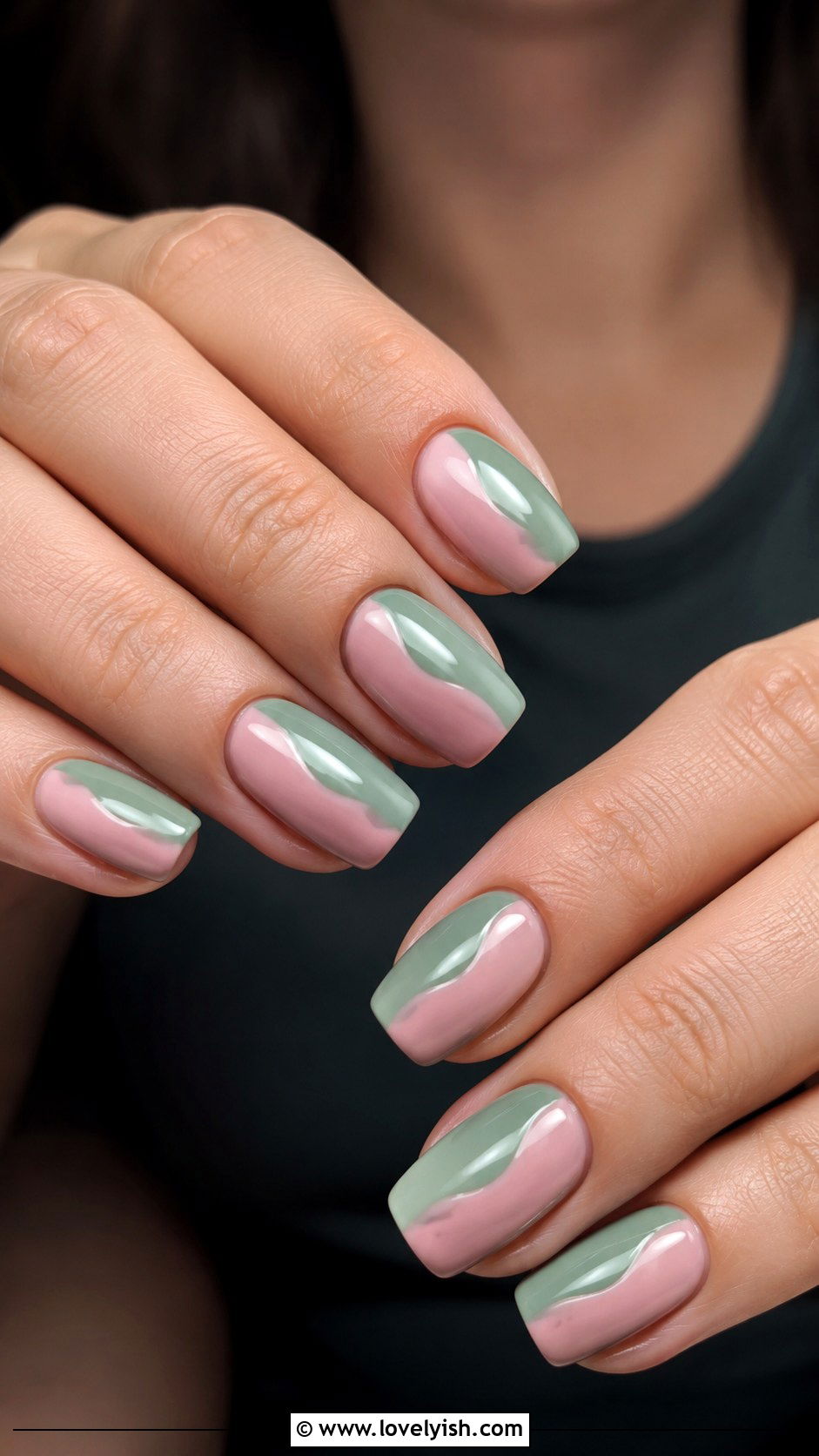 Two Tone Abstract Nails - 38 abstract nail art - 38 abstract nail art