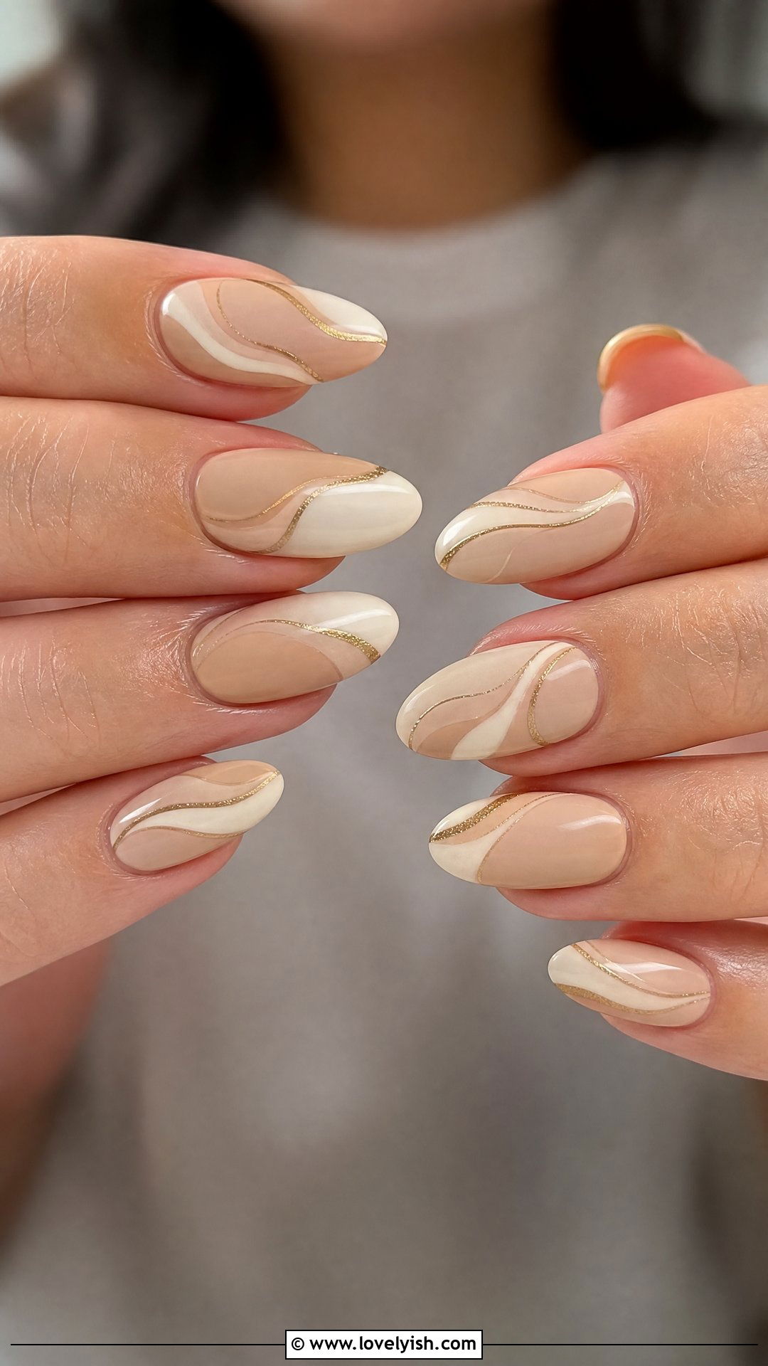 Two Tone Beige Swirl Nails - 50 swirl nails - 50 swirl nails