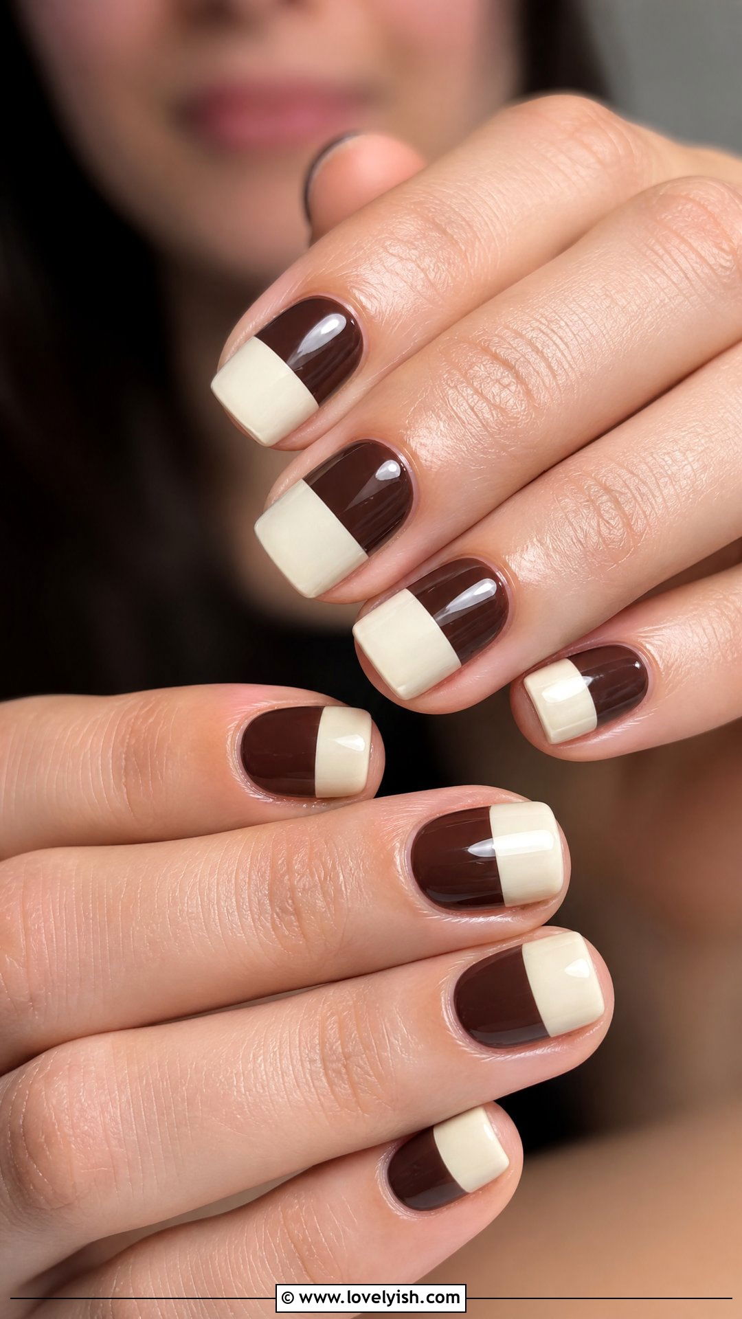 Two Tone Color Block Nails - 41 nail design simple - 41 nail design simple