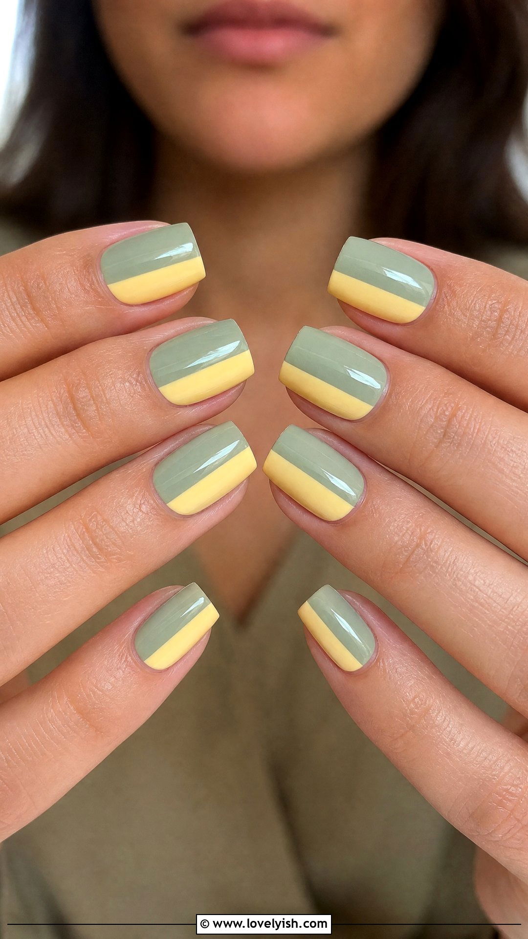 Two Tone Color Block Nails - 36 nails design 2026 - 36 nails design 2026