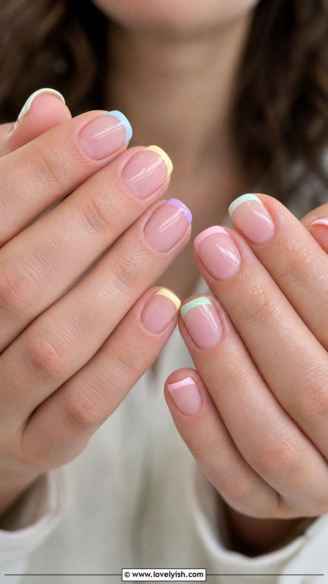 Two Tone French Tip Nails - 50 simple short nail designs - 50 simple short nail designs