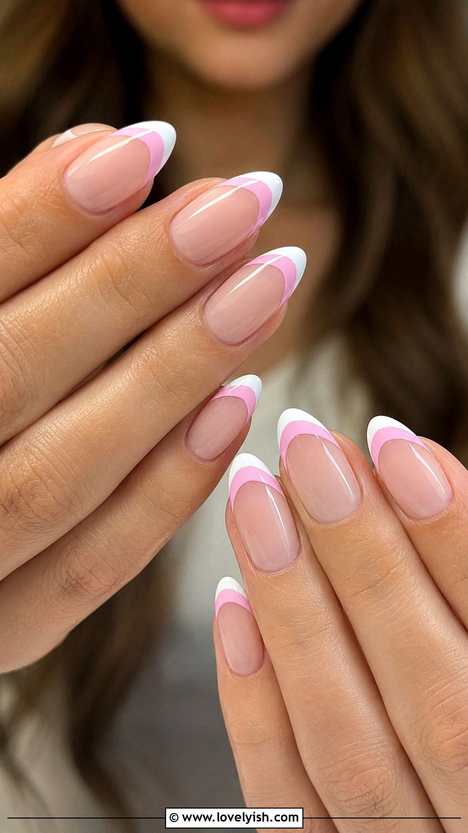 Two Tone French Tip Nails - 42 french nail designs - 42 french nail designs