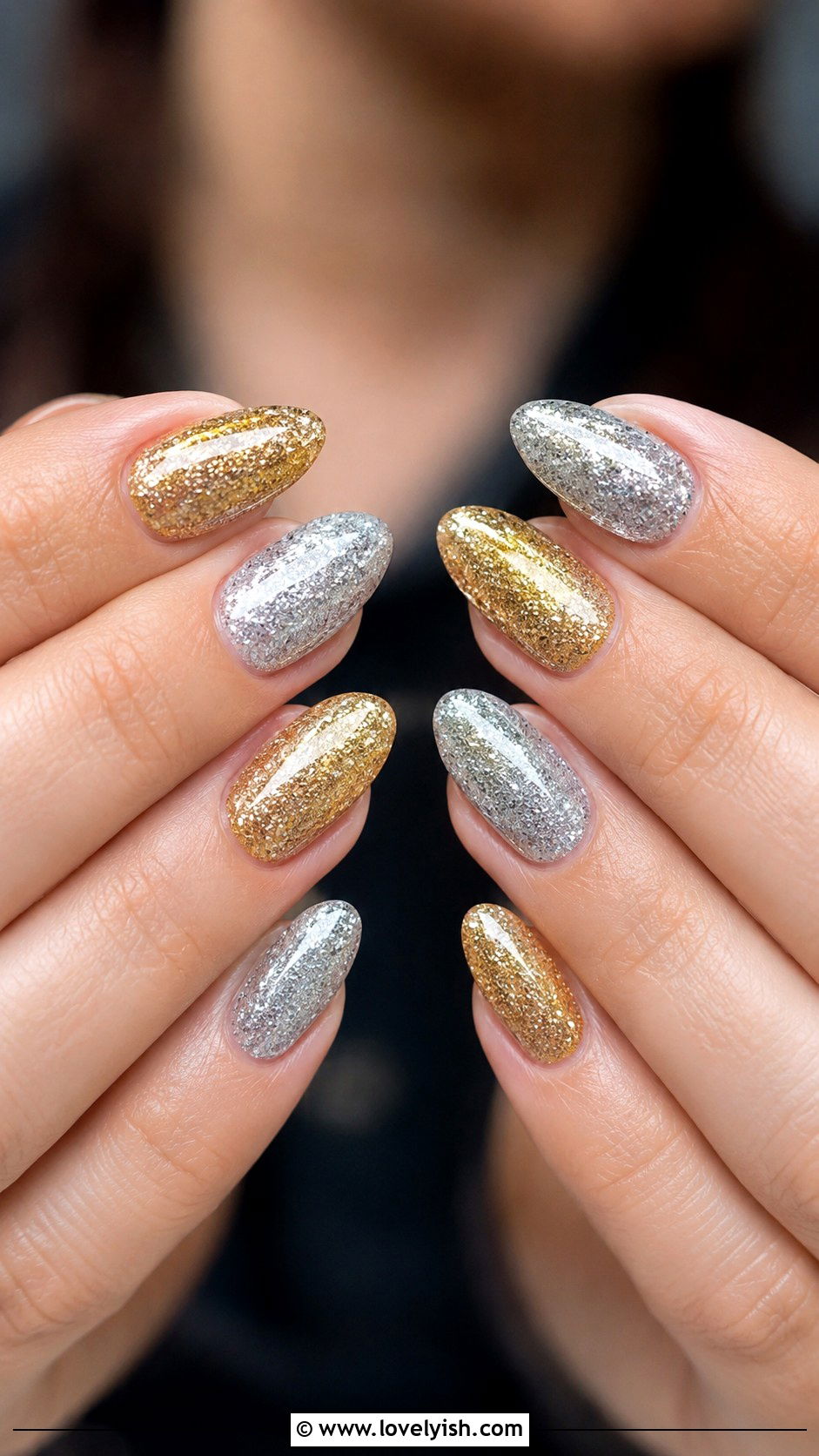 Two Tone Glitter Nails - 50 glitter nails - 50 glitter nails