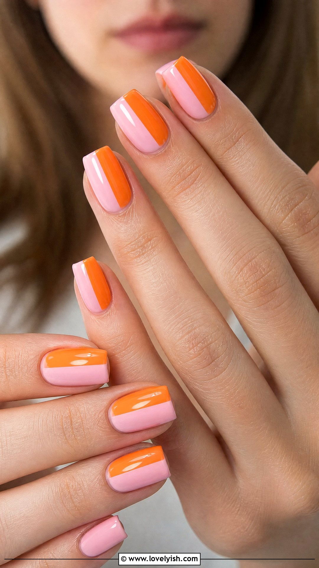 Two Tone Half and Half Nails - 50 quick nail designs - 50 quick nail designs