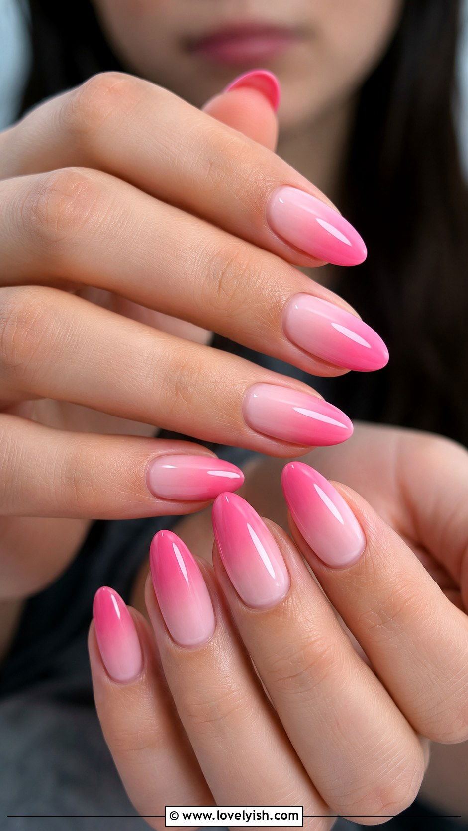 Two Tone Pink Ombre Birthday Nails - 50 birthday nails - 50 birthday nails