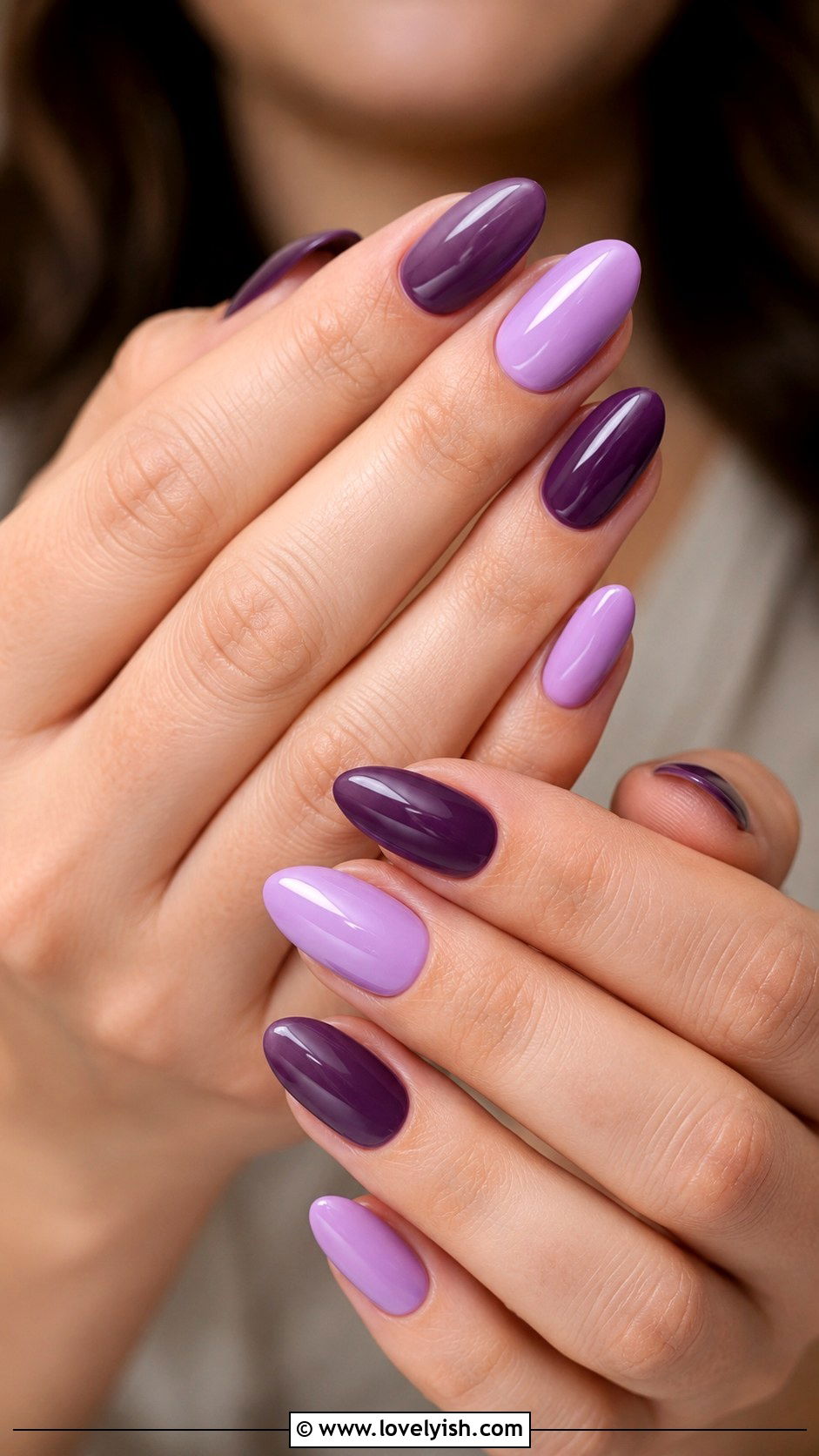 Two Tone Purple Nails - 42 purple nail designs - 42 purple nail designs