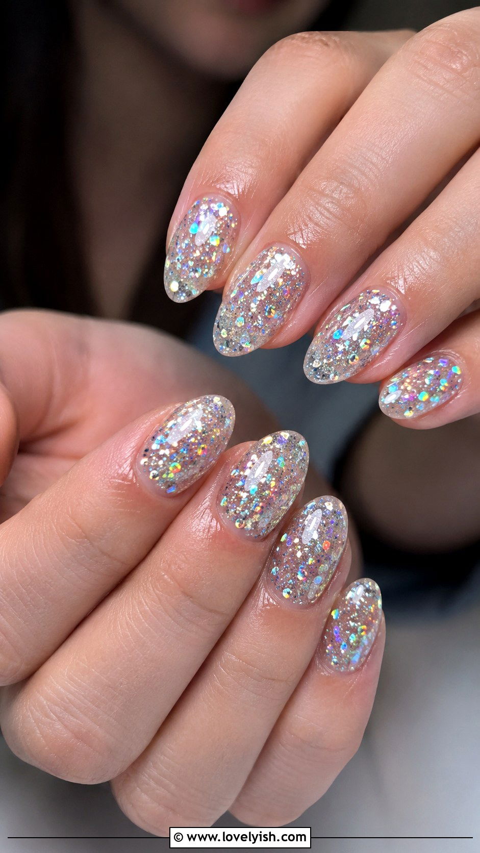 UV Gel Nails With Encapsulated Glitter - 50 uv gel nails - 50 uv gel nails