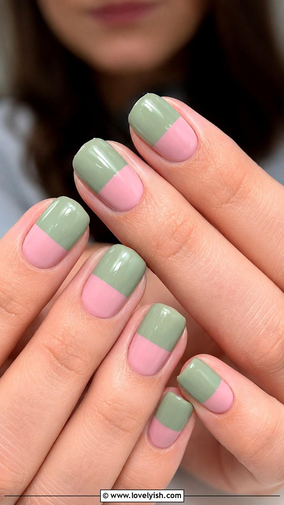 UV Gel Nails With Gradient Color Block - 50 uv gel nails - 50 uv gel nails