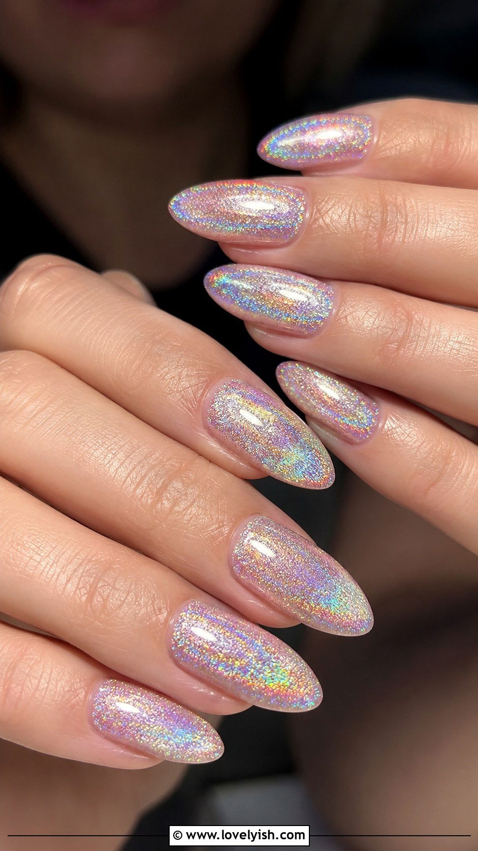 UV Gel Nails With Holographic Glitter - 50 uv gel nails - 50 uv gel nails