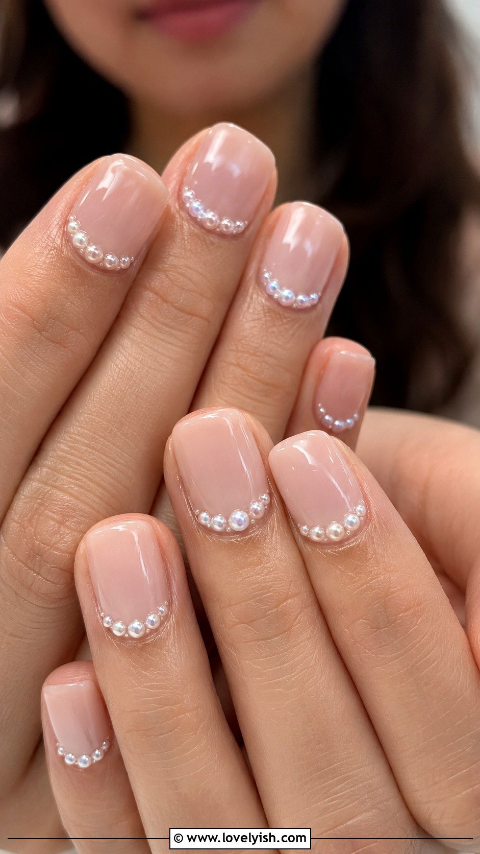 UV Gel Nails With Pearl Accents - 50 uv gel nails - 50 uv gel nails