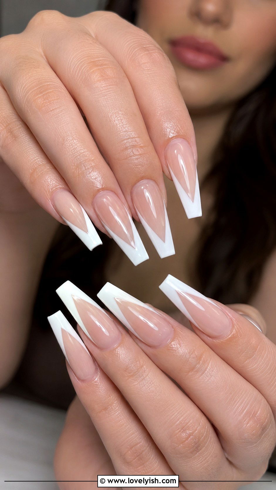 V Shaped French Tip Nails - 25 french manicure ideas - 25 french manicure ideas
