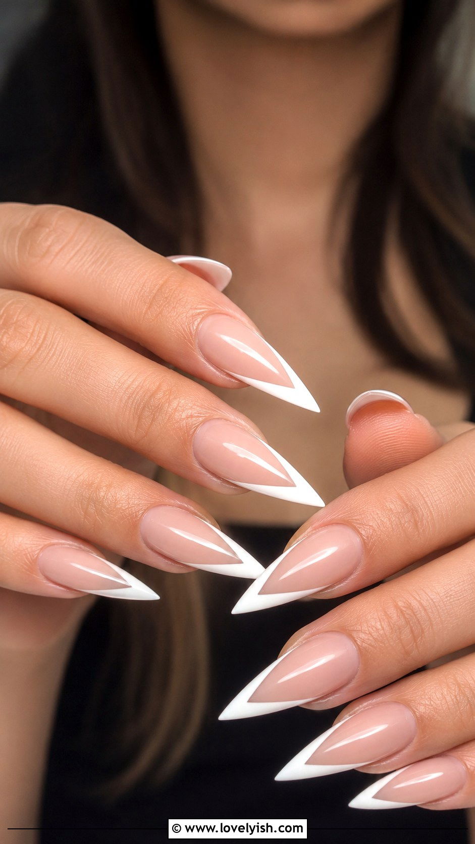 V Shaped French Tip Nails - 42 french nail designs - 42 french nail designs