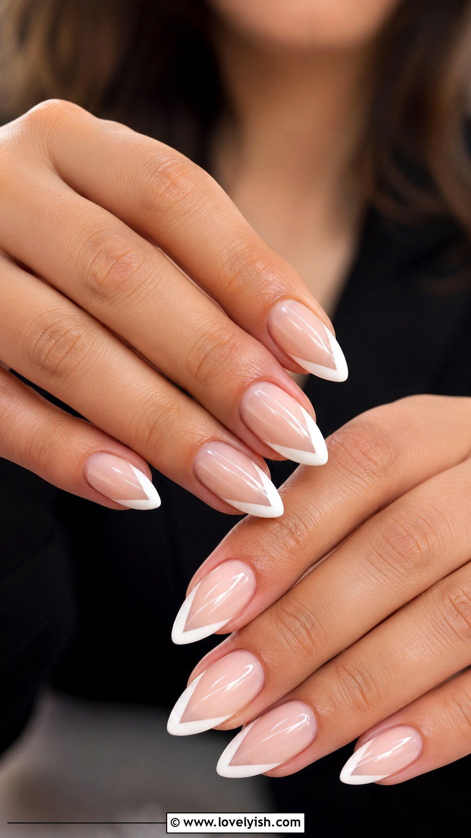 V Shaped French Tip Nails - 45 nail tips - 45 nail tips