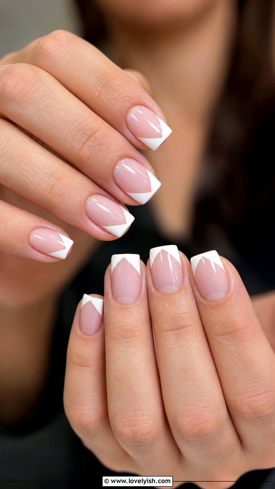 V Shaped French Tip Short Nails - 50 short french tip nails - 50 short french tip nails