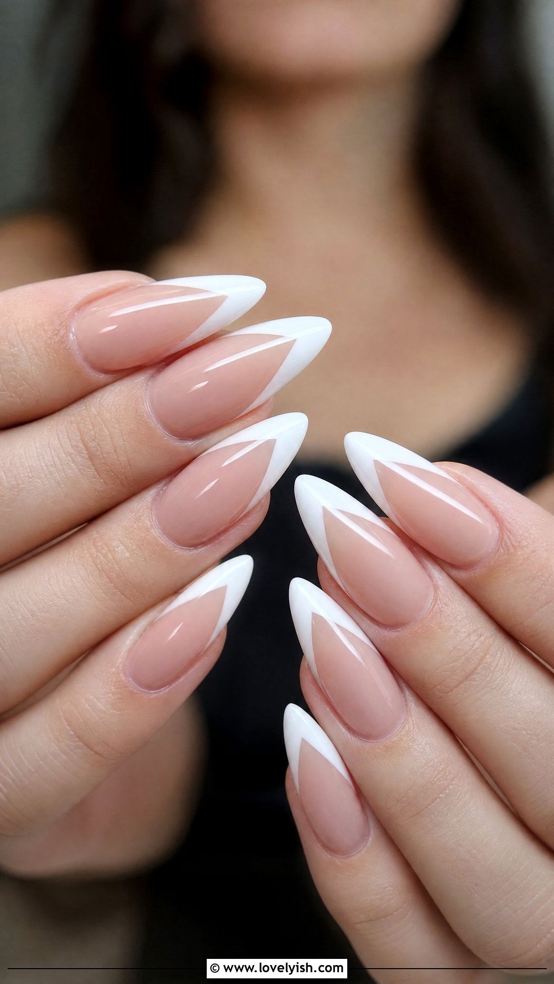 V Shaped French Tip - 50 cute french tip nail designs - 50 cute french tip nail designs