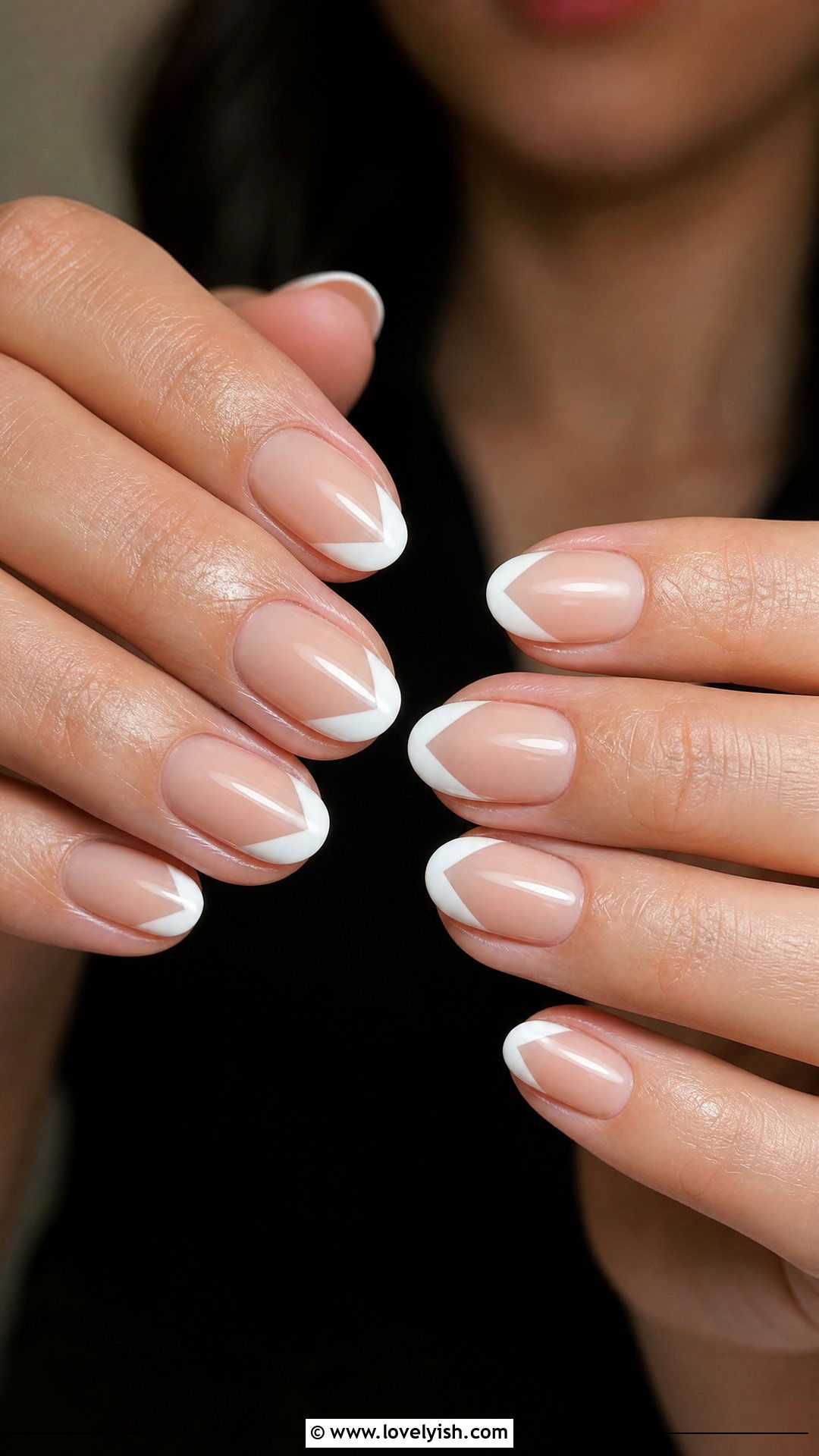 V Tip French Short Oval Nails - 50 short oval nails - 50 short oval nails