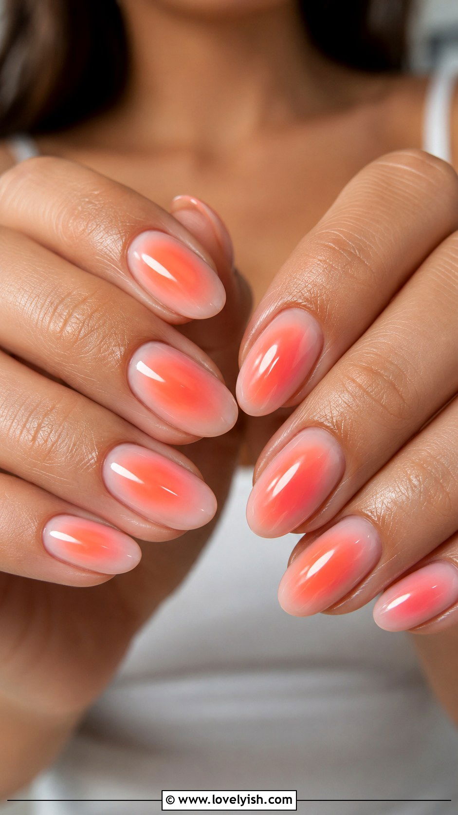 Vacation Aura Nails in Coral and Pink - 50 vacation nails - 50 vacation nails