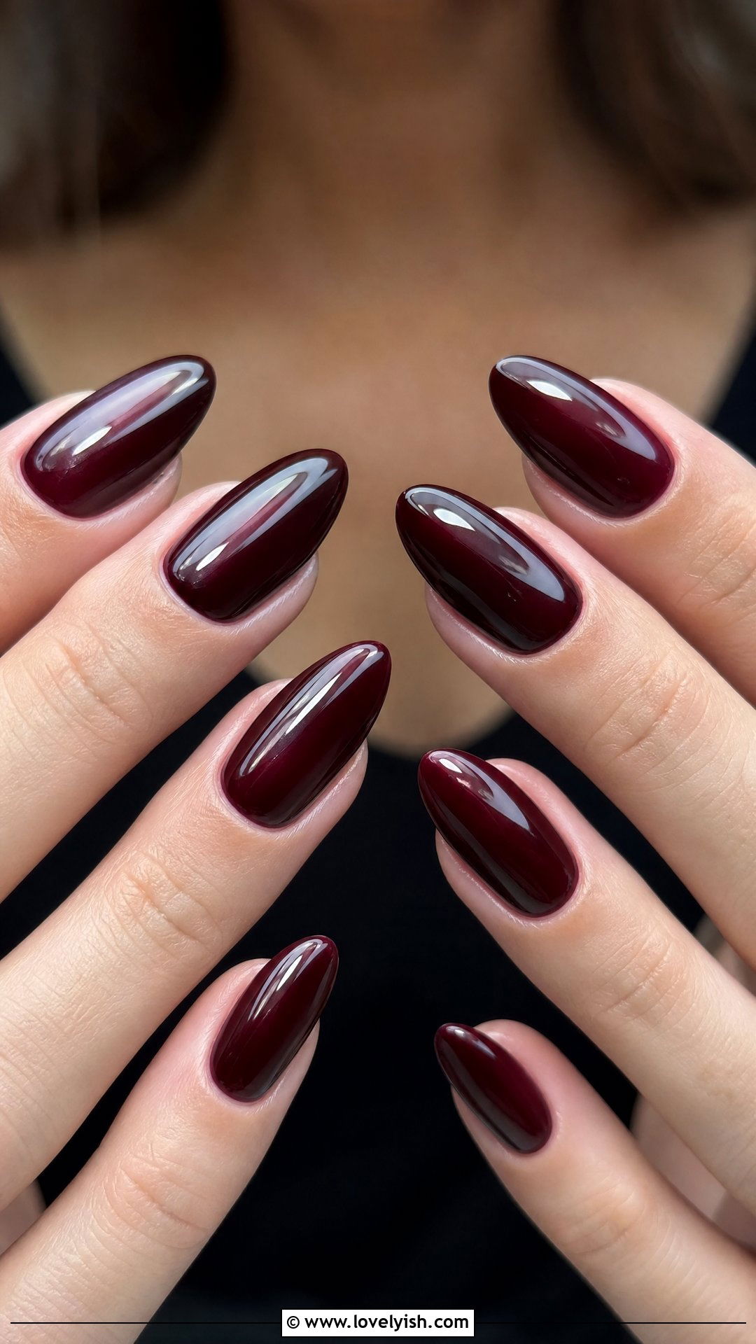 Vampy Black Cherry Nails - 50 dark nail designs - 50 dark nail designs